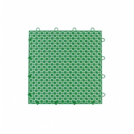 MASTER MARK PRODUCTS Master Mark Plastics 23409 12 x 12 in. Armadillo Extreme Green Polypropylene Interlocking Multi Purpose Floor Tile; Pack of 9 23409
